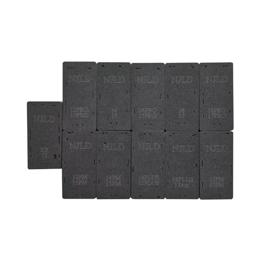 NJLD Inframe Laminierform-Pad Schwarz für iPhone 17 Air, 17 Pro Max, 16 Pro, 16, 15 Plus, 14, 13, 12 als elastische Matte für die LCD-Bildschirmglas-Reparatur - Bild 5