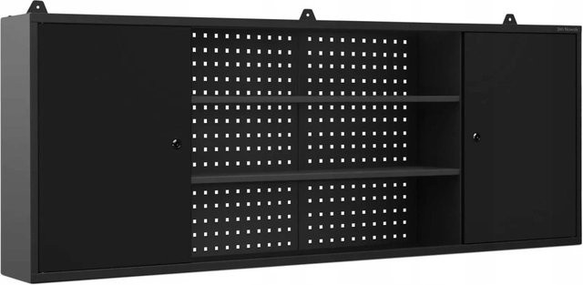 Jan Nowak Werkstattschrank LEO aus Stahl, Schwarz, Wandmontage, abschließbar, B/H/T: 60 x 160 x 20 cm - Bild 1