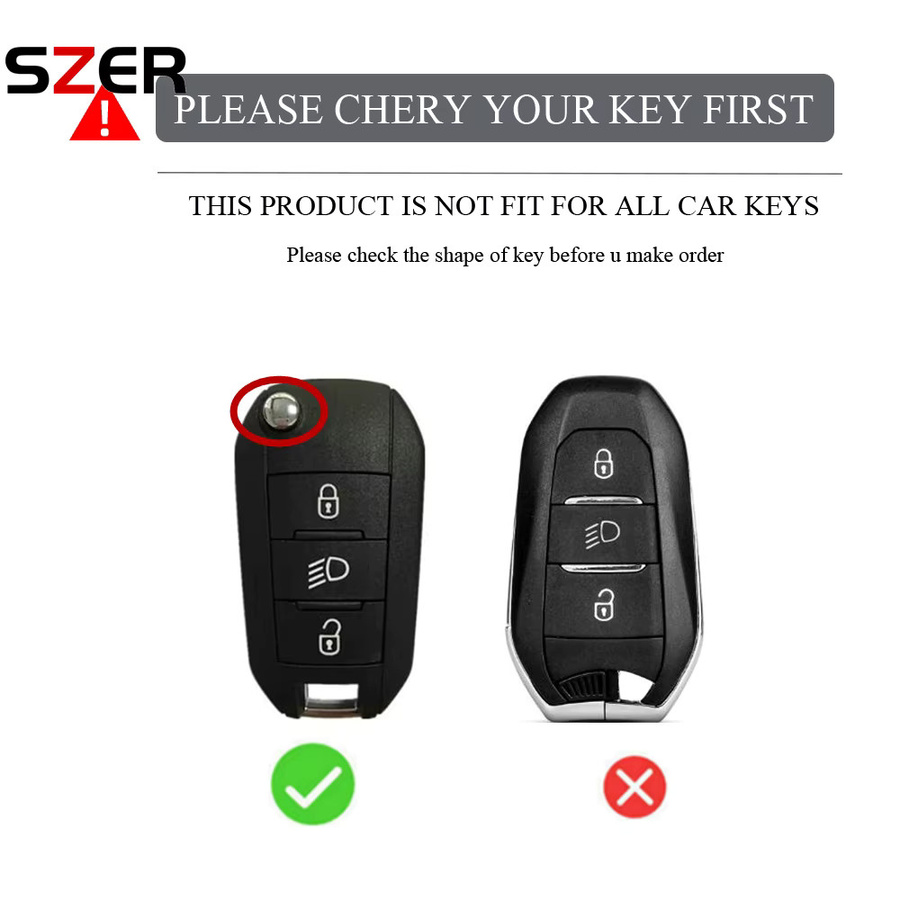 TPU Autoschlüsselhülle für Peugeot 208 308 408 508 2008 3008 4008 5008 und Citroen C3 C4 CACTUS C6 C8 Zubehör von SZER - Bild 2