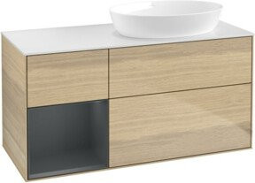V&B Waschtischunterschrank Finion mit Wandbeleuchtung in Weiß, lackiert, Breite: 120 cm, Tiefe: 50,1 cm, Höhe: 50,1 cm - Bild 1