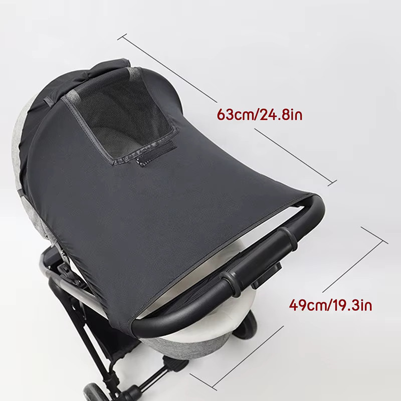 Universeller Sonnenschutz für Kinderwagen und Autositze mit UV-Schutz in Schwarz - Bild 4