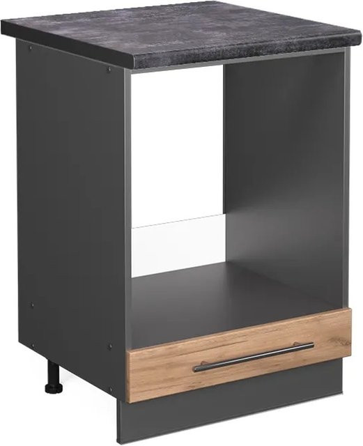 Vicco Herdumbauschrank Fame-Line Goldkraft Eiche/Anthrazit, Breite: 60 cm, Höhe: 82 cm, Tiefe: 60 cm - Bild 1