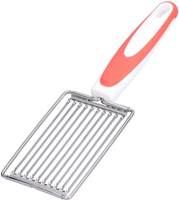 Fishine Schneidemaschine aus Edelstahl für Fleisch, Tomaten und Obst mit rutschfestem Griff, Orange - Bild 1