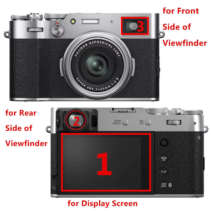 Fujifilm Glas-Displayschutzfolie für X100VI und X100V LCD Display sowie EVF Sucher, transparent - Bild 4