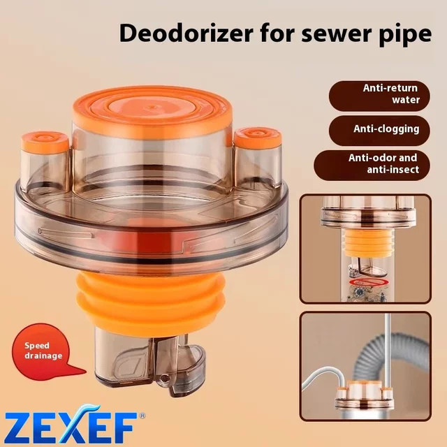 ZEXEF Multifunktionaler Anti-Geruch Ablauf für Dusche und Küchenwaschbecken mit Spülmaschinen-Adapter als Rohr-Set - Bild 1