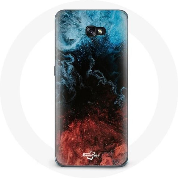 Samsung Galaxy A3 2017 Schutzhülle mit abstraktem Textur-Design in Rot, Schwarz und Blau - Bild 1