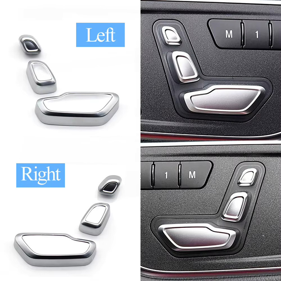 Goodithy Knopfabdeckung für Vordersitzverstellung und Kopfstützenschalter in Silber für Mercedes-Benz Benz A B C E ML GL GLE GLK CLS W204 W212 W207 W166 X204 W218 W172 W246 - Bild 2