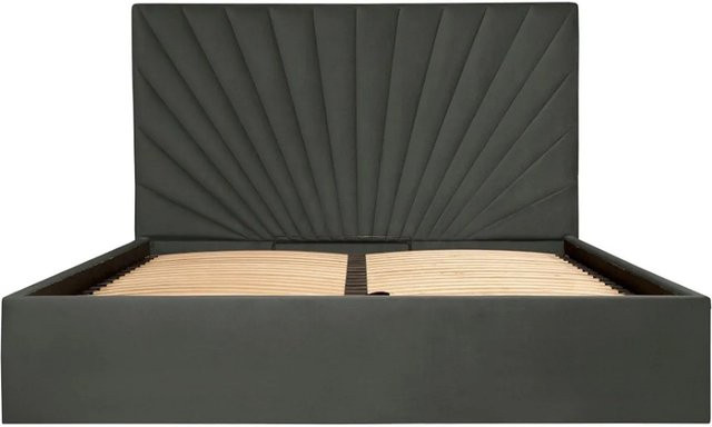 Pascal Morabito Polsterbett mit Bettkasten aus Samt in Anthrazitgrau B/T: 180 x 200 cm - Bild 1