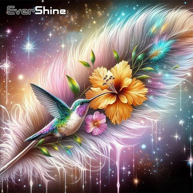 EverShine DIY Diamant Mosaik Set mit Blumen und Tieren in Multicolour für dekorative Acryl Bastelarbeiten - Bild 1