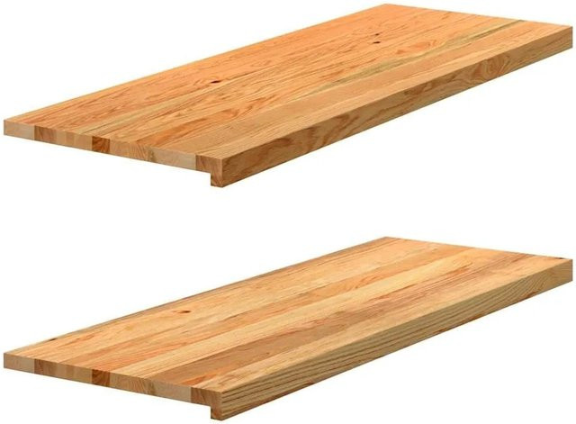 vidaXL Fensterbänke aus Massivholz Eiche, 2 Stück, Hellbraun, B/T/H: 110 x 40 x 2 cm - Bild 1