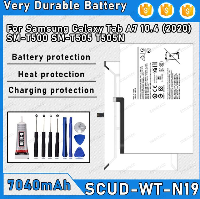 Ersatzbatterie für Samsung Galaxy Tab A7 10,4 (2020) SM-T500 SM-T505 T505N Reparatur-Set SCUD-WT-N19 Li-Ion Pack - Bild 1