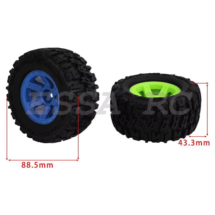 MJX RC-Radreifen, 4-teiliges Set, Gummi, 90 mm, 12 mm Sechskant, Zubehör - Bild 2