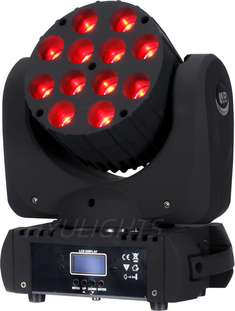 HYULIGHTS LED Beam Wash Moving Head mit 12x12W RGBW in Schwarz - Bild 1
