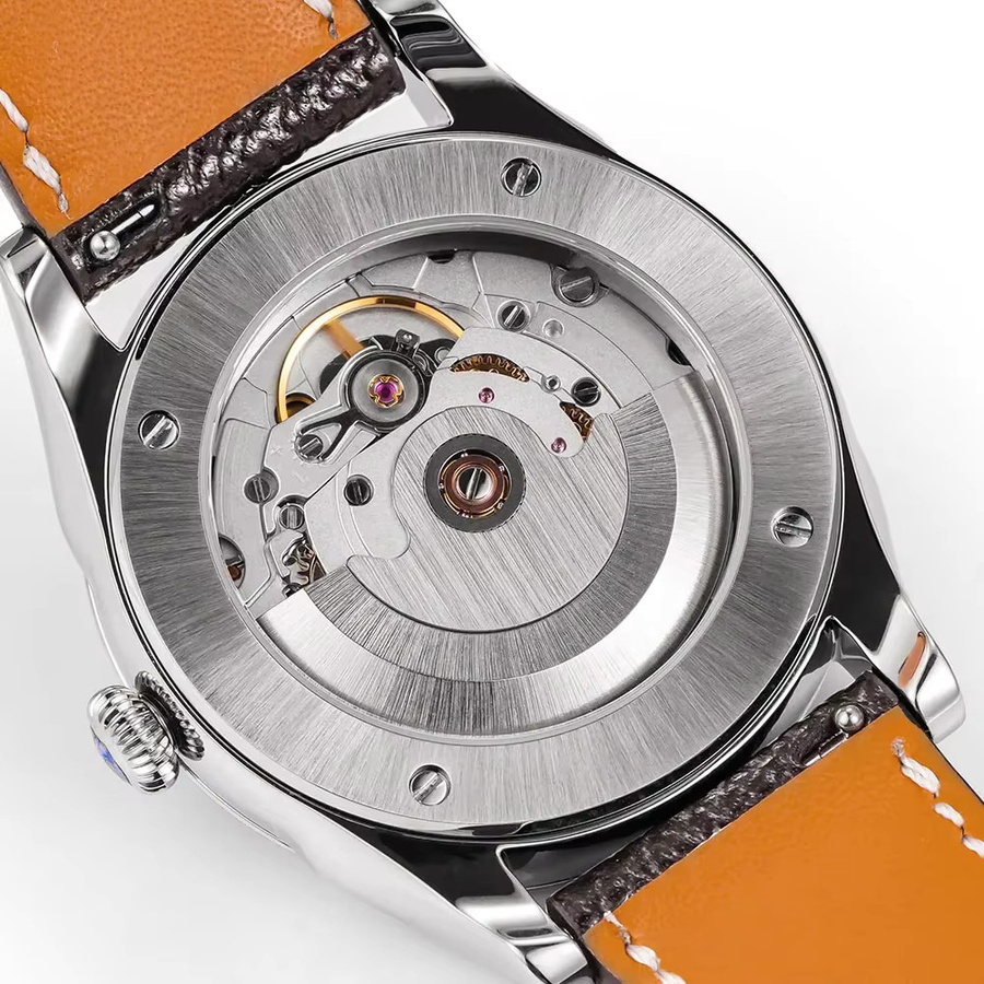 HUASUO Armbanduhr, Automatik, Türkis, Saphirglas, Edelstahl, Leder, Herren - Bild 4