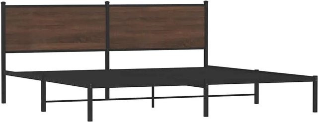 vidaXL Metallbett in Braun Eichen-Optik ohne Matratze, B/T: 198 x 207 cm - Bild 1