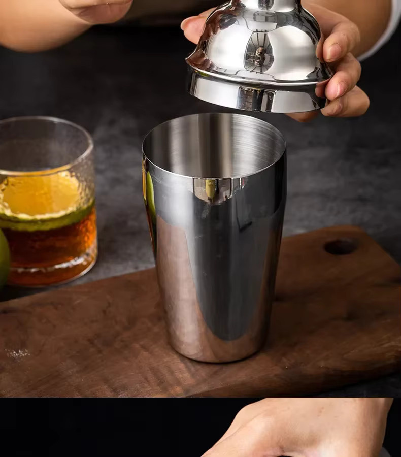 Kemorii Cocktail Shaker aus Edelstahl in Silber für das Bartending - Bild 3