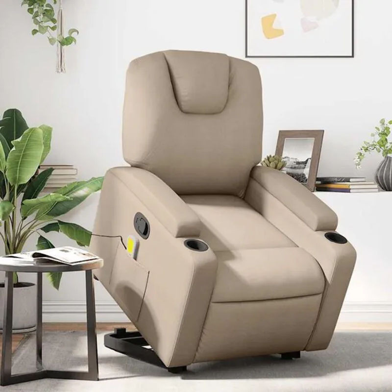 Massagesessel mit Aufstehhilfe von VIDAXL in Cappuccino-braun aus Kunstleder - Bild 1