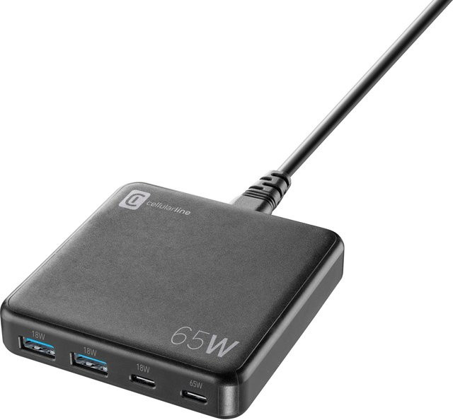 Multipower Desk 65 Watt GaN Reiselader mit 4 Ports in Black (60003) - Bild 1