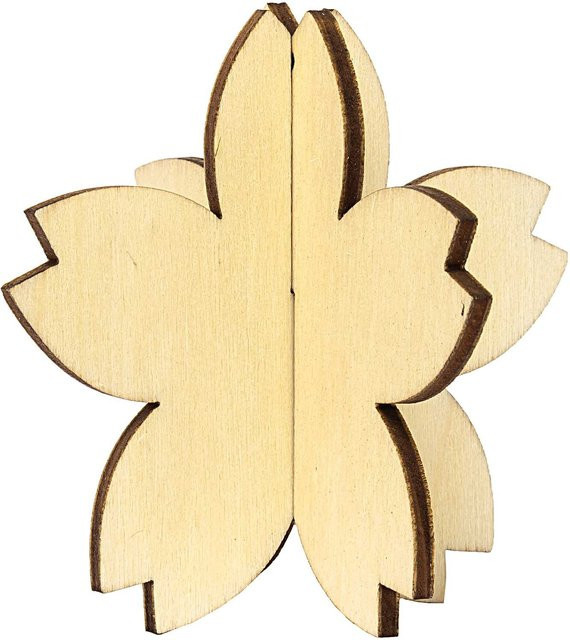 Rico Design Steckblüten aus Holz in Braun, 3 Stück, B/T/H: 6,5 x 6,5 x 6,5 cm - Bild 1