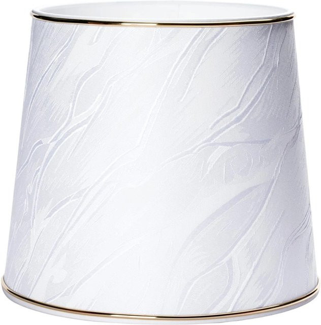 Orion Lightstyle Lampenschirm Faltendekor aus Stoff in Weiß, Fassung E27, Durchmesser: 20 cm, Höhe: 18 cm - Bild 1