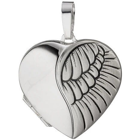 Colfem Anhänger Medaillon Herz, 925 Silber, matt, Unisex - Bild 1