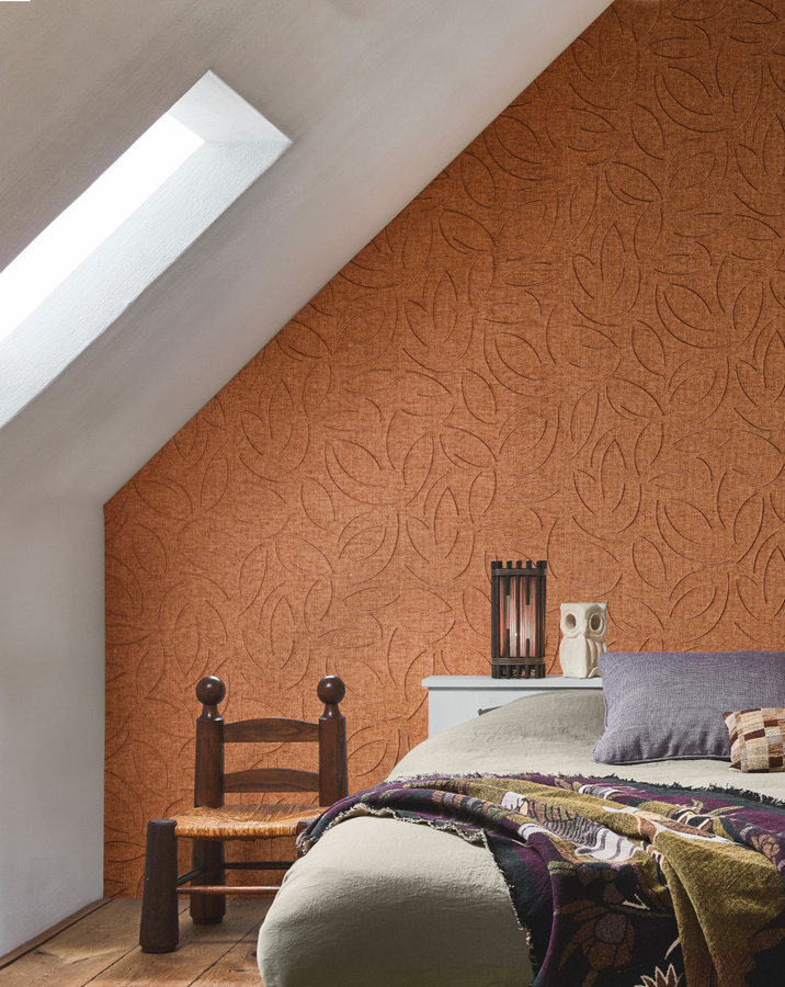 Omexco Tapete Verano OAS223 in Braun und Orange aus Vlies und Papier im modernen Design - Bild 1