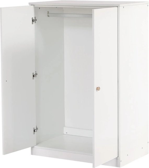 okwish Kleiderschrank mit 2 Türen, Kleiderstange und Regalböden, Weiß, B/T/H: 80 x 50 x 120 cm - Bild 1