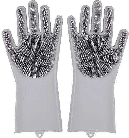 NATAWA Geschirrspülhandschuhe aus Silikonkautschuk in Grau - Bild 1