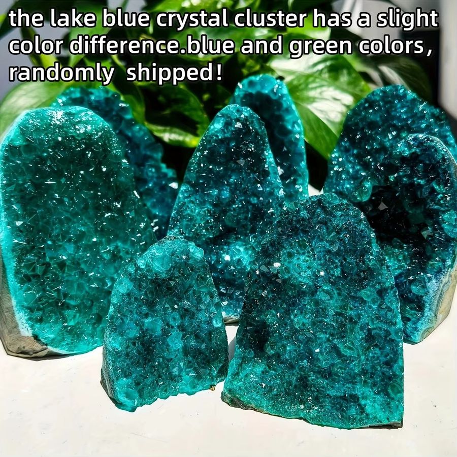 CrystalHola Kristallcluster in Seeblau im böhmischen Stil als dekorative Edelsteine - Bild 2