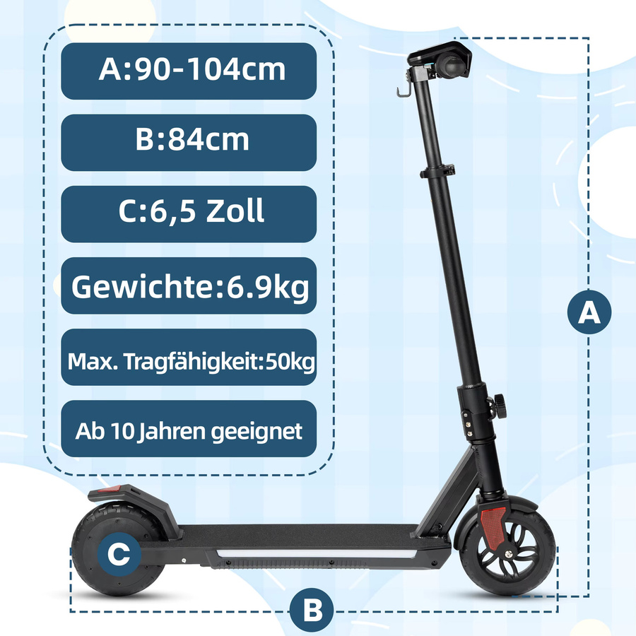 Vankel Kinder E-Scooter, Elektroroller, ab 10 Jahre - Bild 7