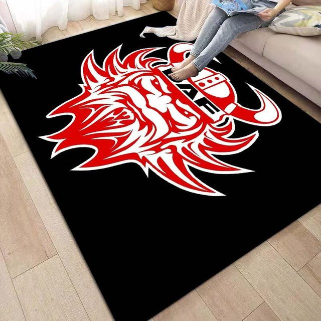 Karpetti DAF LKW Oldtimer Logo Teppich, Waschbarer Polyester Teppich für Wohnzimmer, Schlafzimmer oder Kinderzimmer, Schwarz, B: 120 cm, T: 80 cm - Bild 1