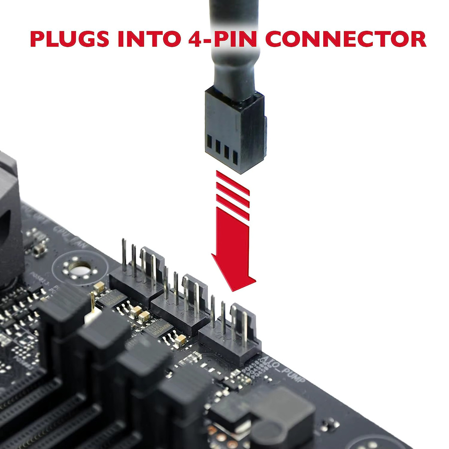 OUYUANSU PWM Lüfter Splitter Kabel 1 auf 3 Wege in Schwarz - Bild 3