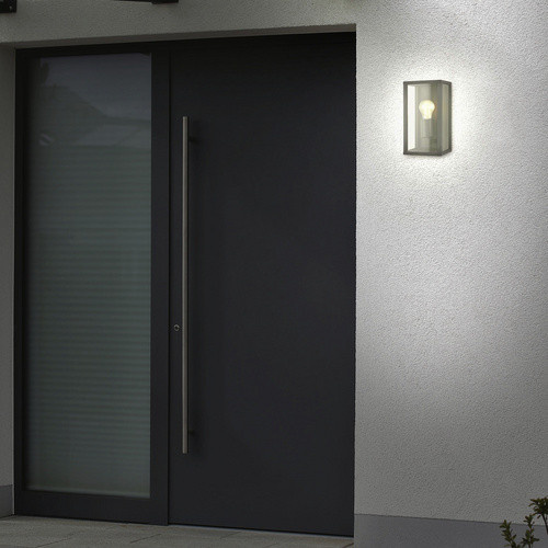 Briloner Außenwandleuchte LUANDA Schwarz aus Metall und Glas mit E27 Fassung, B/H: 14 x 26 cm - Bild 3