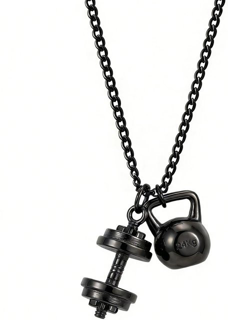Ziruisp Anhänger Halskette, Edelstahl, Schwarz, Unisex - Bild 1