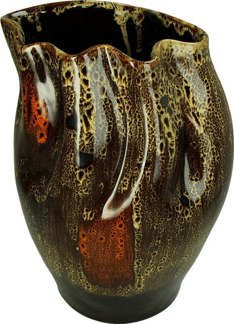 Keramikvase in Braun für den Tisch, Höhe: 30,0 cm, Durchmesser: 20,5 cm - Bild 1
