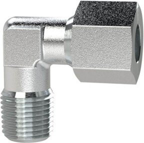 Riegler Winkel-Einschraubverschraubung aus verzinktem Stahl, R 1/2 Zoll, für Rohr-Ø 14 mm, Silber - Bild 1
