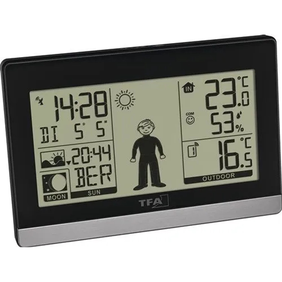 TFA Dostmann Weather Boy Funk-Wetterstation mit 8-Stunden-Vorhersage in Schwarz und Silber - Bild 2