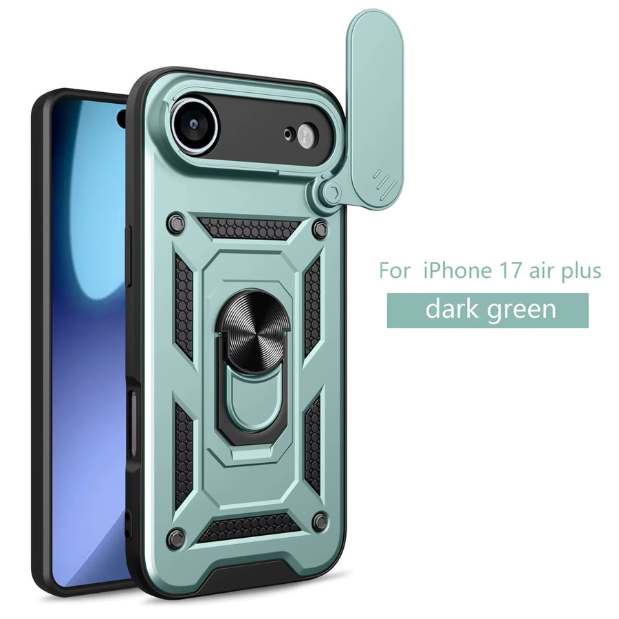 Schutzhülle für iPhone 17 Air mit Metallring und Schiebekamera-Objektivschutz in Silber - Bild 7