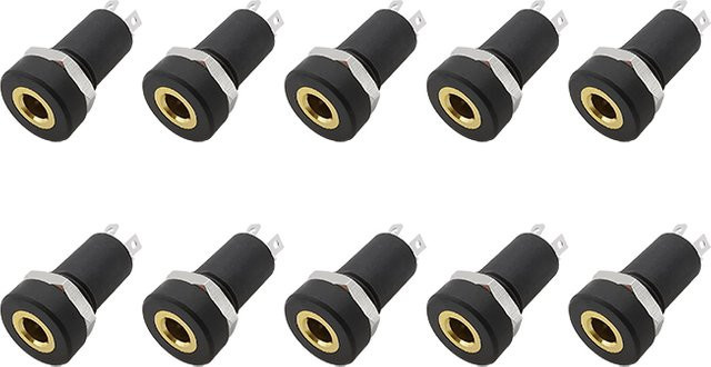 10er Set LOCHEUK PJ-392A 3,5mm 4-Pin TRRS Audio Buchse, Weibliche Stereo Kopfhörer Stecker Mutter für Panel Mount, Schwarz - Bild 1