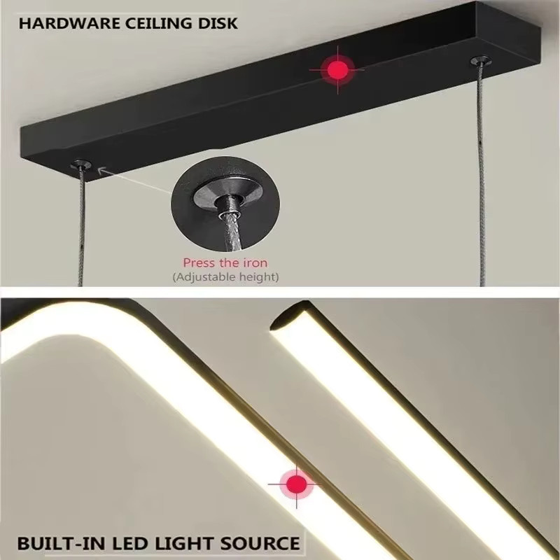 DARHYN Moderne LED-Pendelleuchte in Ringform, dimmbar, Schwarz - Bild 3
