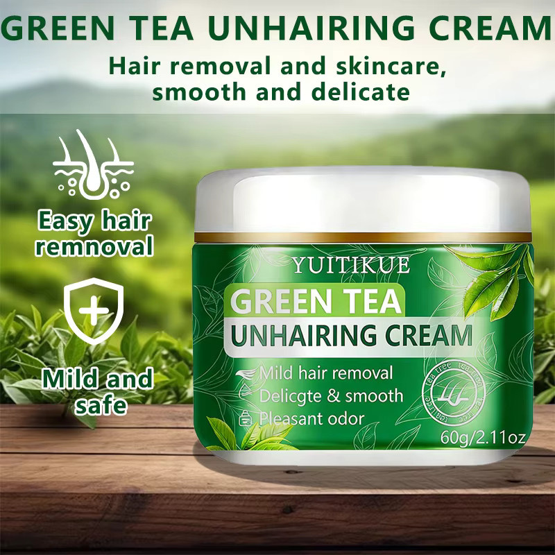 YUITIKUE Grüntee Enthaarungscreme, 60g, Unisex - Bild 2