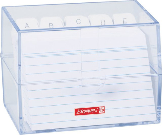 Brunnen Karteibox A7 mit linierten Karteikarten in transparentem Polystyrol