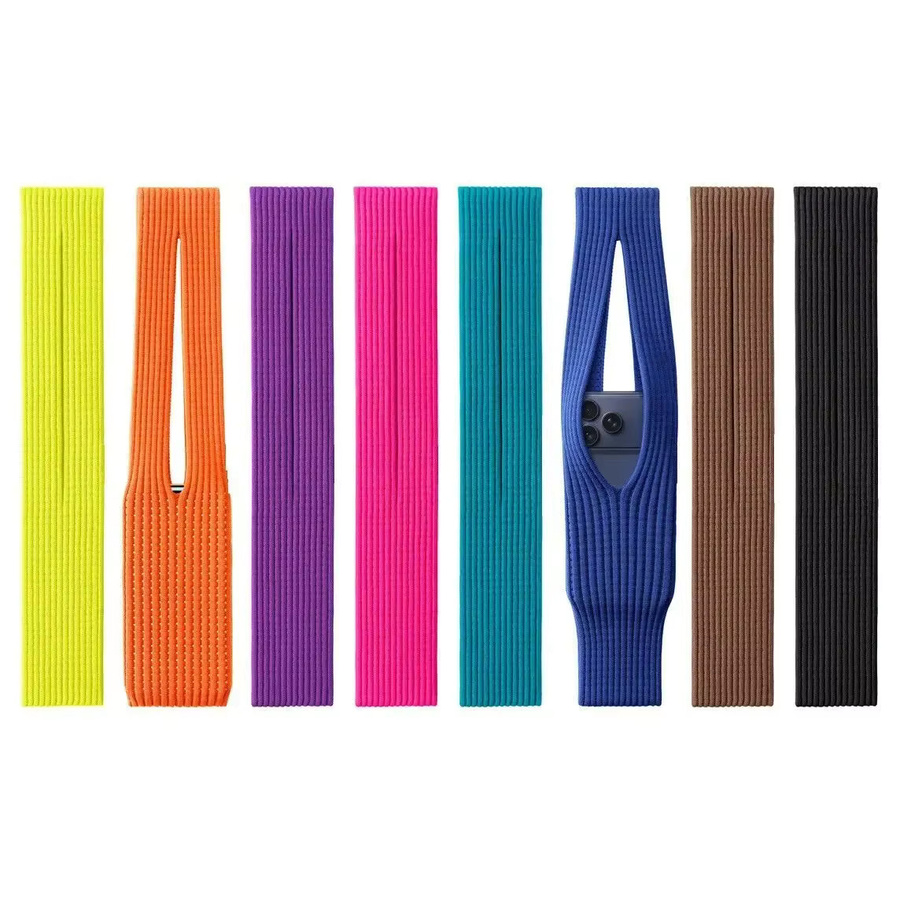 ISSEY MIYAKE Stricktasche für iPhone in Grün, verdickte Winter-Handytasche mit 80 cm Trageriemen - Bild 2