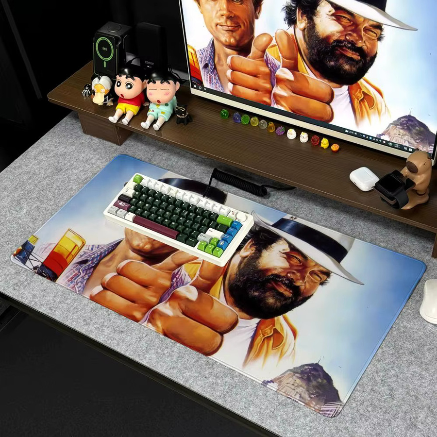 B-Bud Spencer und Terence Hill Mauspad XXL rutschfeste Gamer-Tastaturunterlage in Multicolour, B/T: 90 x 40 cm - Bild 2