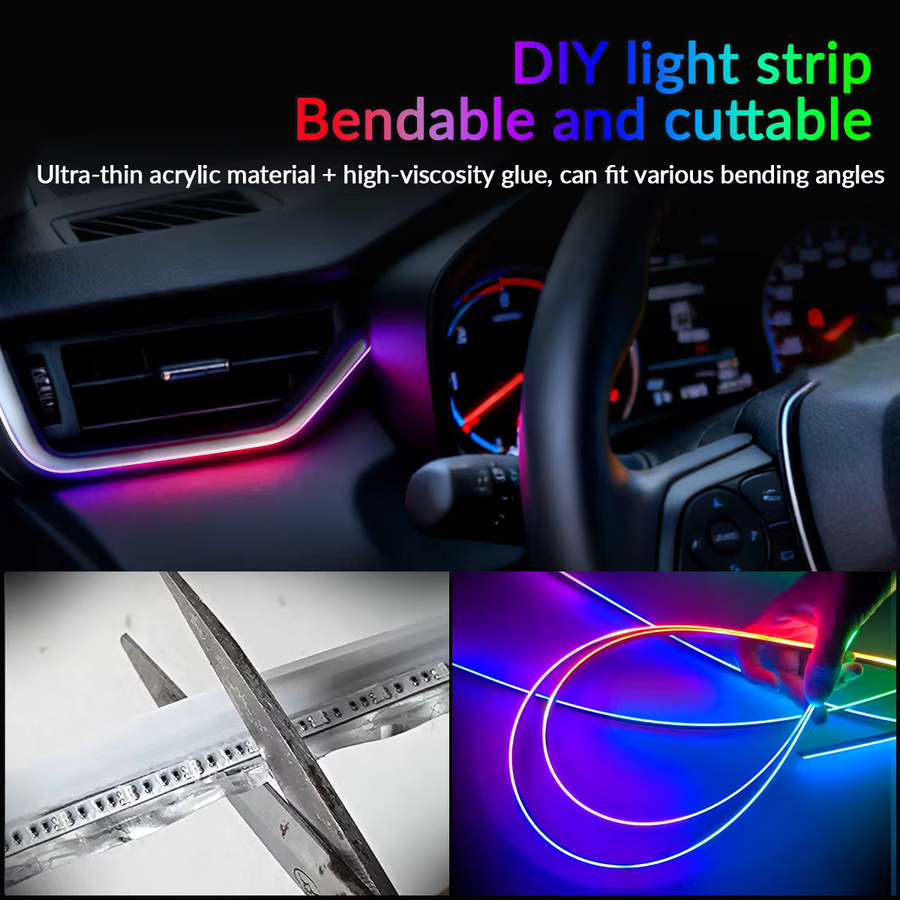 WUMFIRE LED Auto-Umgebungslichter Symphony Streamer RGB Acrylstreifen mit 64 Farben in Multicolour - Bild 3