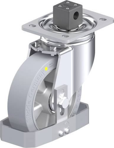 Blickle Stahlblech-Lenkrolle LH-ALEV 160K-CS13-SG-AS-FS in Grau mit 160 mm Rad-Durchmesser und 350 kg Tragfähigkeit - Bild 1