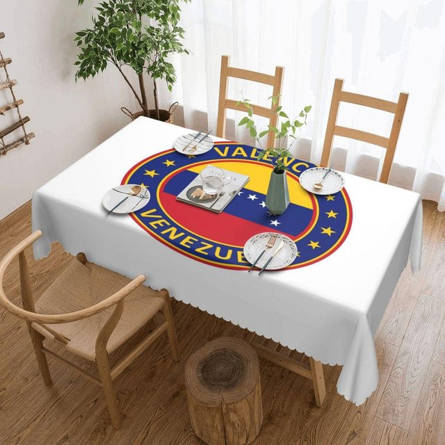 Wasserdichte rechteckige Tischdecke JINGYUE Pet mit Arepas Muster Venezuela in Weiß, B/T: 137 x 183 cm - Bild 1
