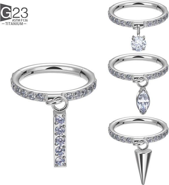 UHERA Nasenring Titan, kubischer Zirkon, Unisex - Bild 1