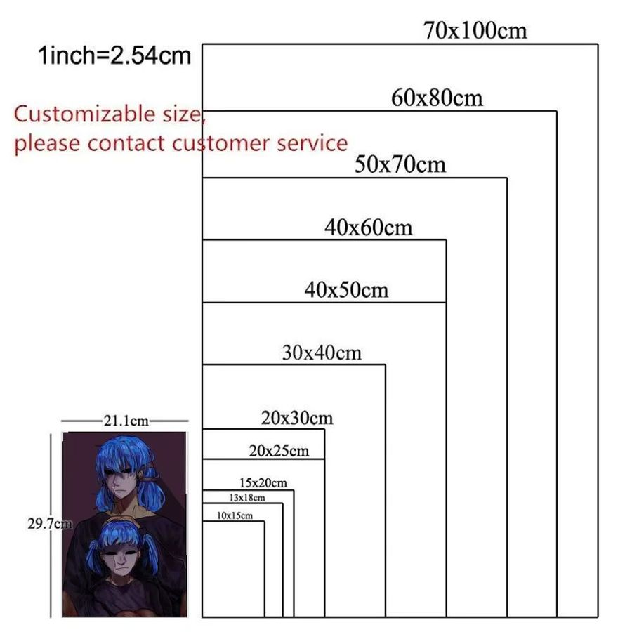 Sally Face Anime Poster von MINISO in Schwarz, selbstklebend, rechteckig, ohne Rahmen - Bild 3