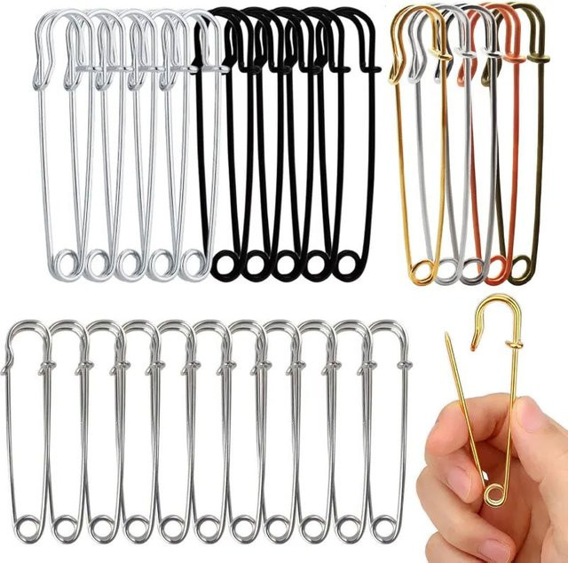 Große Sicherheitsnadeln aus Edelstahl in Silber für DIY-Näharbeiten und Handwerk, 10 oder 20 Stück - Bild 1